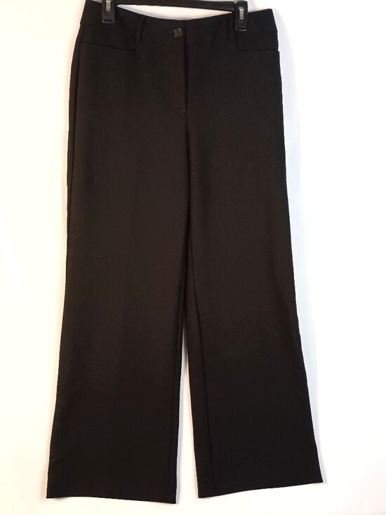 LOFT Pants - Ann Taylor LOFT Curvy High Waist Wide Leg Trouser Pants Black Women Size 6